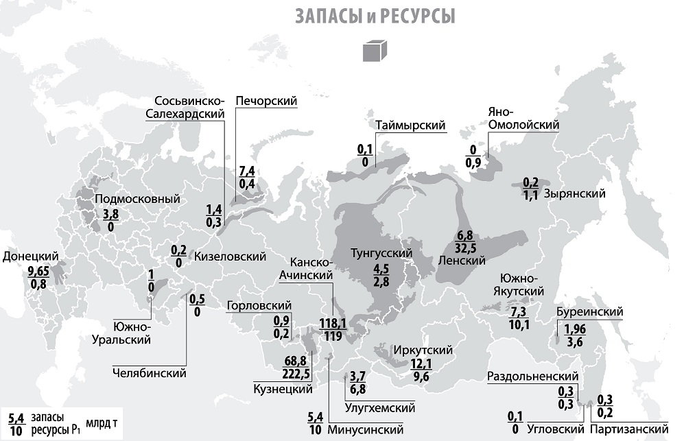 Карта угольной промышленности россии