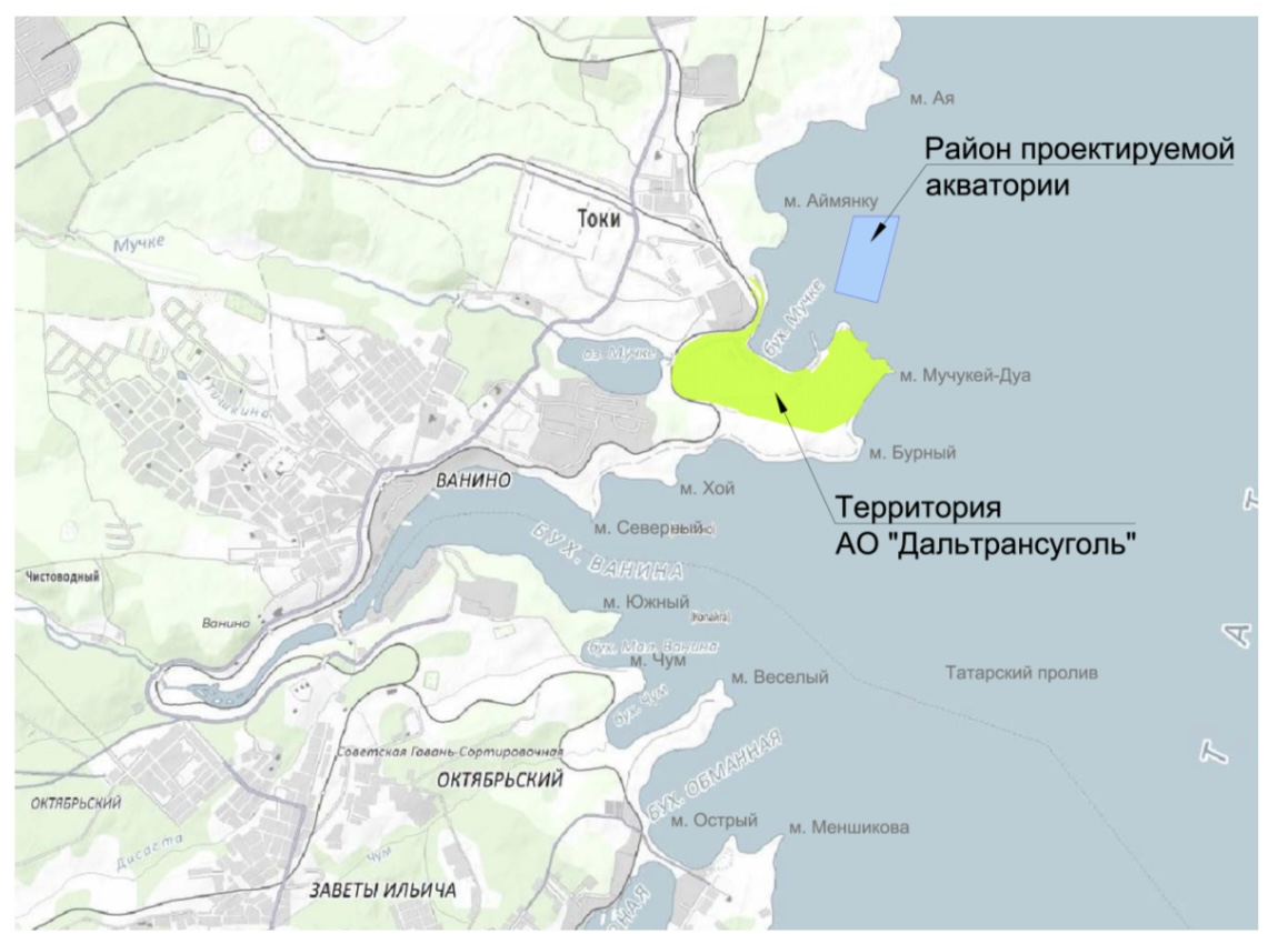 Схема расположения района проектирования (с) Морстройтехнология