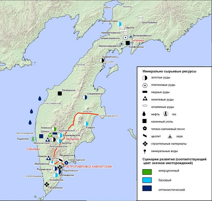 Подробная карта камчатский край