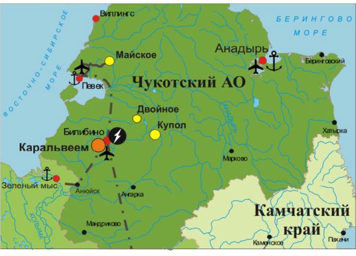 Карта билибинского района подробная